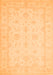 Serging Thickness of Machine Washable Oriental Orange Traditional Area Rugs, wshtr1570org