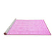 Sideview of Machine Washable Oriental Pink Traditional Rug, wshtr1570pnk