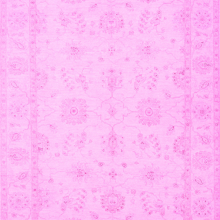Machine Washable Oriental Pink Traditional Rug, wshtr1570pnk