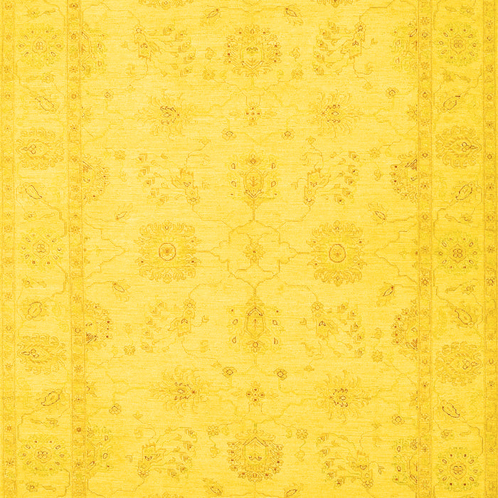 Machine Washable Oriental Yellow Traditional Rug, wshtr1570yw
