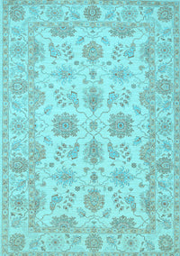 Oriental Light Blue Traditional Rug, tr1571lblu