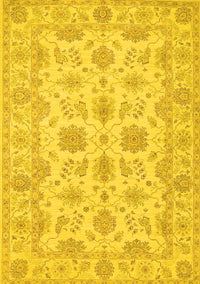 Oriental Yellow Traditional Rug, tr1571yw
