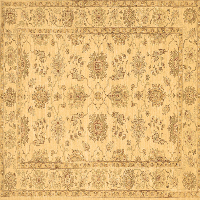Square Oriental Brown Traditional Rug, tr1571brn