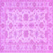 Square Oriental Purple Traditional Rug, tr1571pur