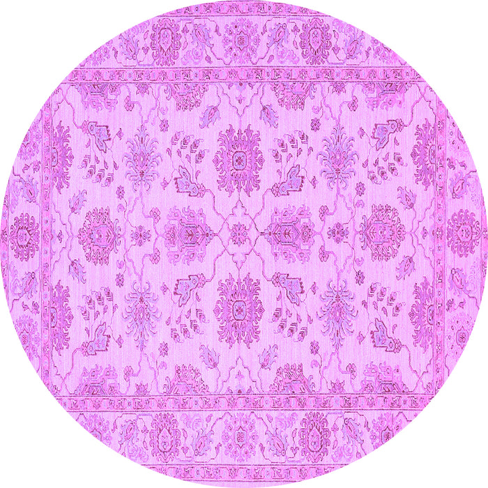 Round Machine Washable Oriental Purple Traditional Area Rugs, wshtr1571pur