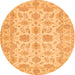Square Oriental Orange Traditional Rug, tr1571org