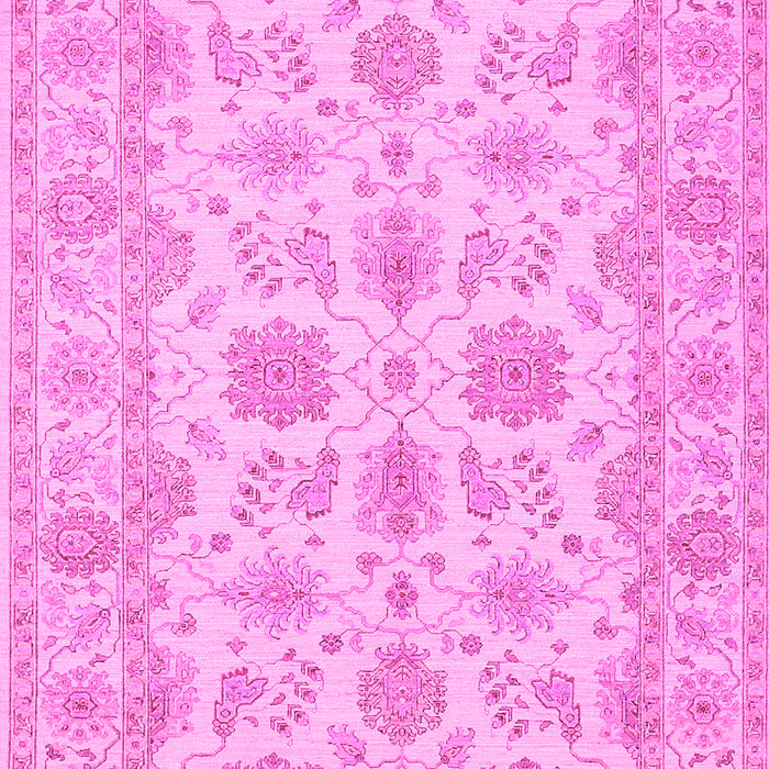 Machine Washable Oriental Pink Traditional Rug, wshtr1571pnk
