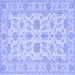 Square Machine Washable Oriental Blue Traditional Rug, wshtr1571blu