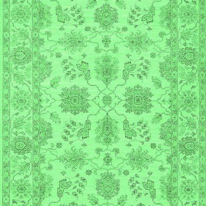 Machine Washable Oriental Emerald Green Traditional Area Rugs, wshtr1571emgrn