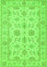 Serging Thickness of Machine Washable Oriental Green Traditional Area Rugs, wshtr1571grn