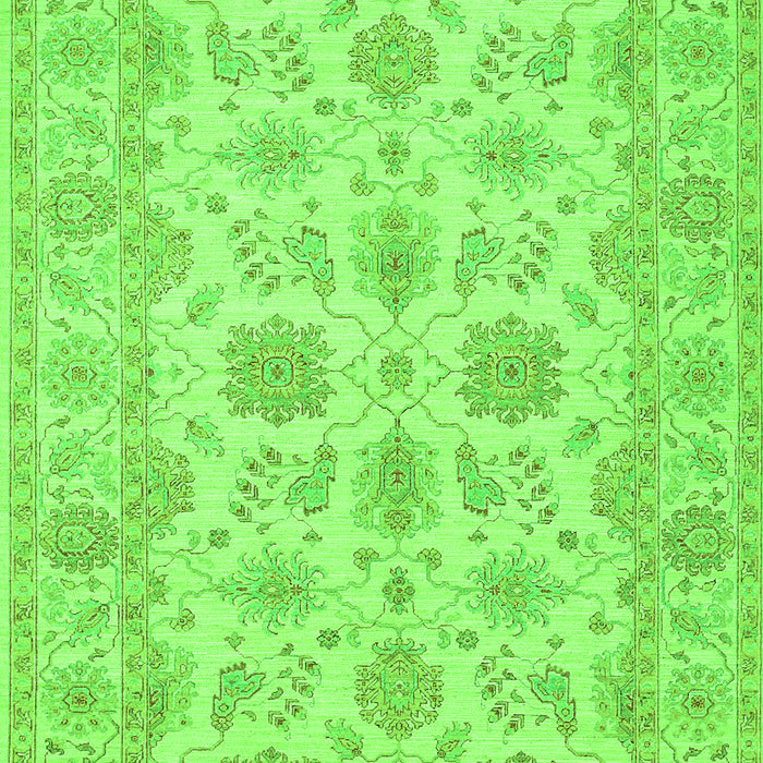 Serging Thickness of Machine Washable Oriental Green Traditional Area Rugs, wshtr1571grn