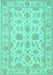 Machine Washable Oriental Turquoise Traditional Area Rugs, wshtr1571turq