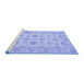 Sideview of Machine Washable Oriental Blue Traditional Rug, wshtr1571blu