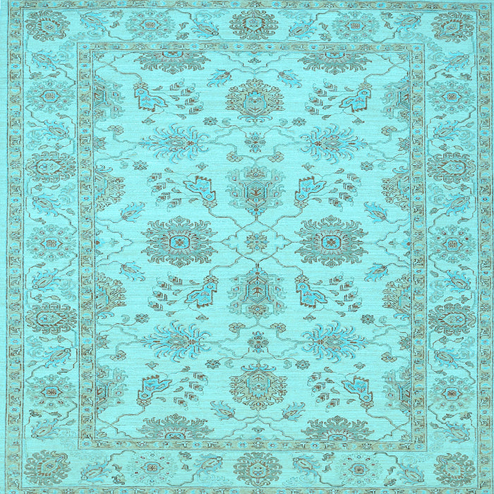 Square Oriental Light Blue Traditional Rug, tr1571lblu