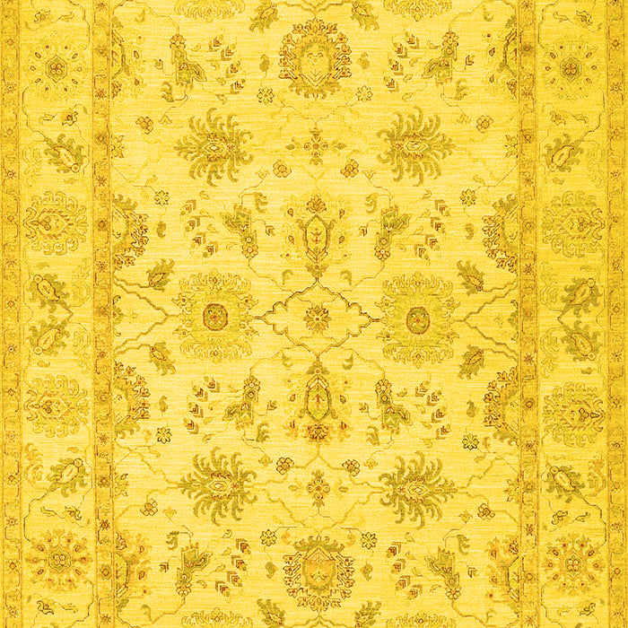 Machine Washable Oriental Yellow Traditional Rug, wshtr1572yw