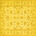 Square Oriental Yellow Traditional Rug, tr1572yw