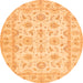 Square Oriental Orange Traditional Rug, tr1572org