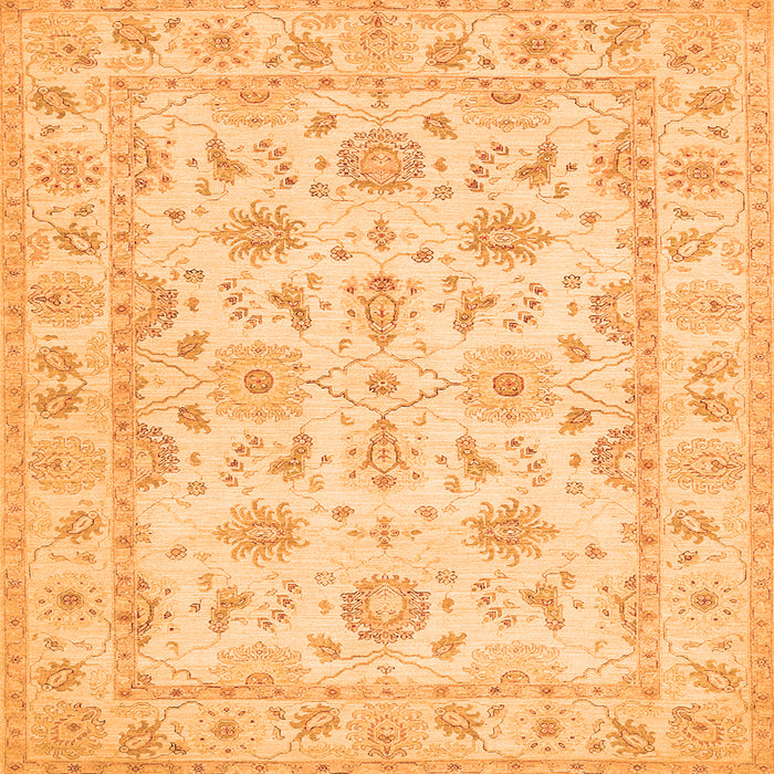 Serging Thickness of Oriental Orange Traditional Rug, tr1572org