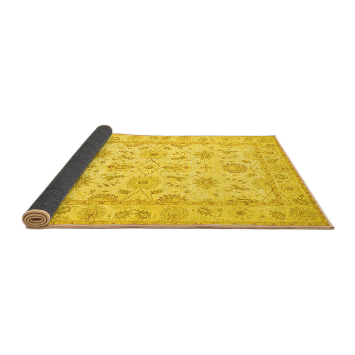 Sideview of Oriental Yellow Traditional Rug, tr1572yw