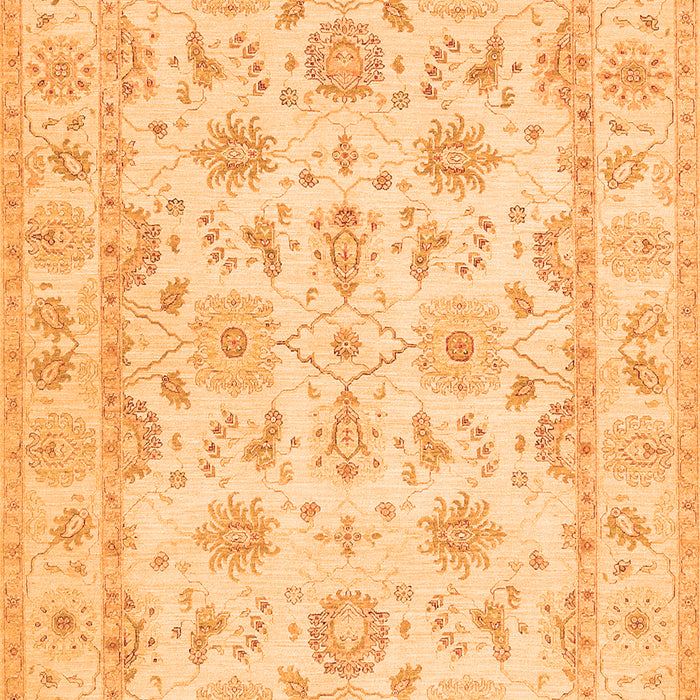 Serging Thickness of Machine Washable Oriental Orange Traditional Area Rugs, wshtr1572org