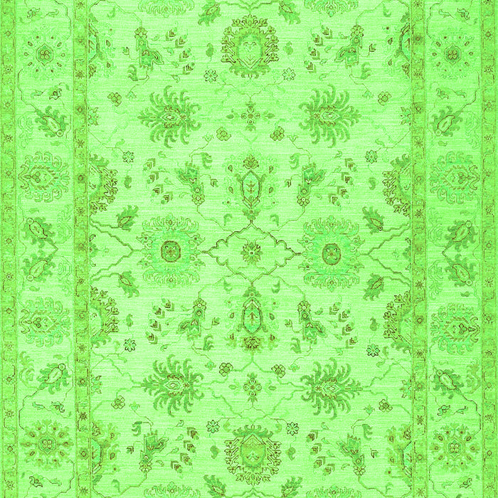 Serging Thickness of Machine Washable Oriental Green Traditional Area Rugs, wshtr1572grn
