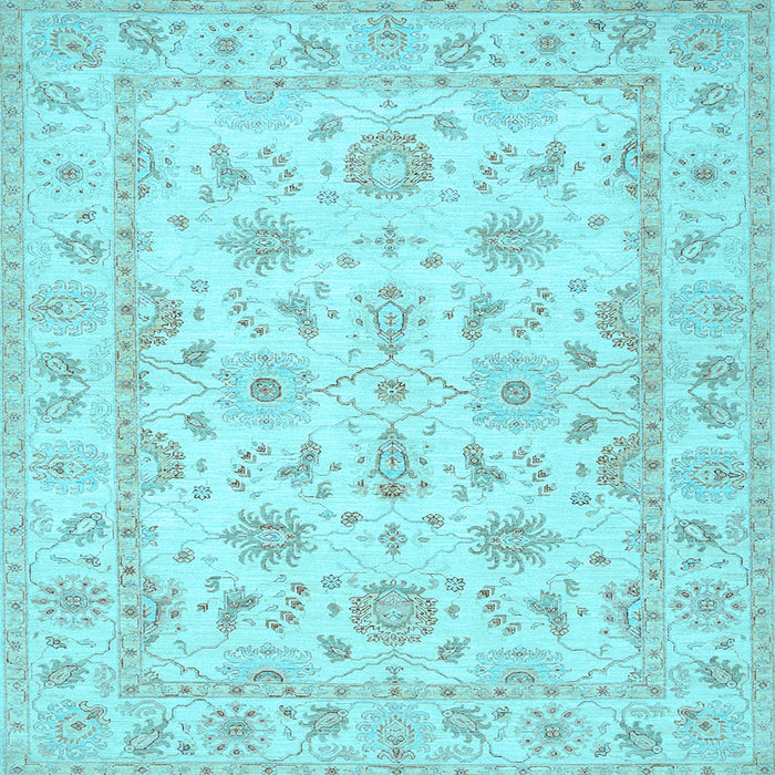 Square Machine Washable Oriental Light Blue Traditional Rug, wshtr1572lblu