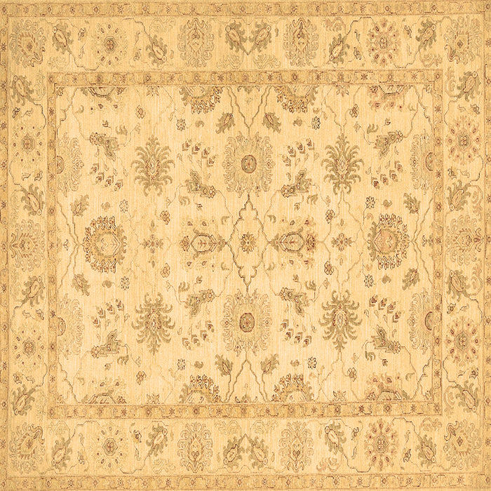 Square Oriental Brown Traditional Rug, tr1572brn