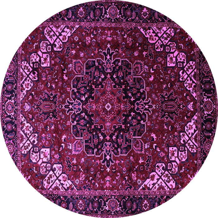 Round Persian Purple Traditional Rug, tr1573pur