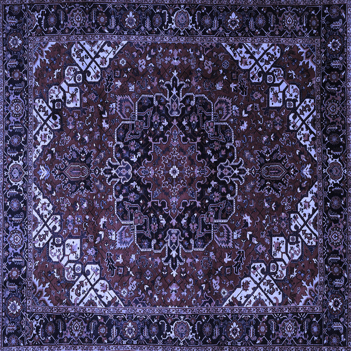 Square Persian Blue Traditional Rug, tr1573blu