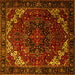 Square Persian Yellow Traditional Rug, tr1573yw