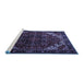 Sideview of Machine Washable Persian Blue Traditional Rug, wshtr1573blu