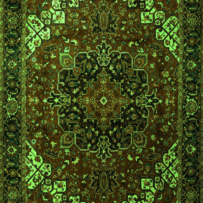 Serging Thickness of Machine Washable Persian Green Traditional Area Rugs, wshtr1573grn