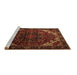 Sideview of Machine Washable Persian Brown Traditional Rug, wshtr1573brn