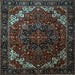 Square Persian Light Blue Traditional Rug, tr1573lblu