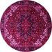 Round Persian Pink Traditional Rug, tr1573pnk