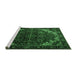 Sideview of Machine Washable Persian Emerald Green Traditional Area Rugs, wshtr1573emgrn