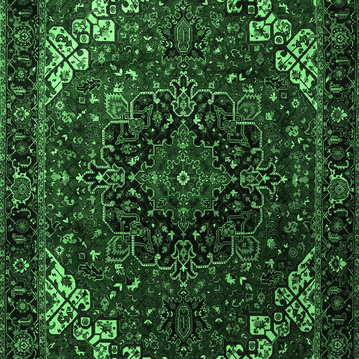 Machine Washable Persian Emerald Green Traditional Area Rugs, wshtr1573emgrn