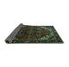 Sideview of Persian Turquoise Traditional Rug, tr1573turq