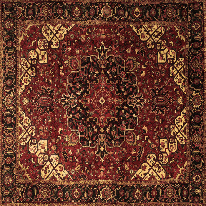 Square Persian Brown Traditional Rug, tr1573brn