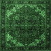 Square Persian Emerald Green Traditional Rug, tr1573emgrn