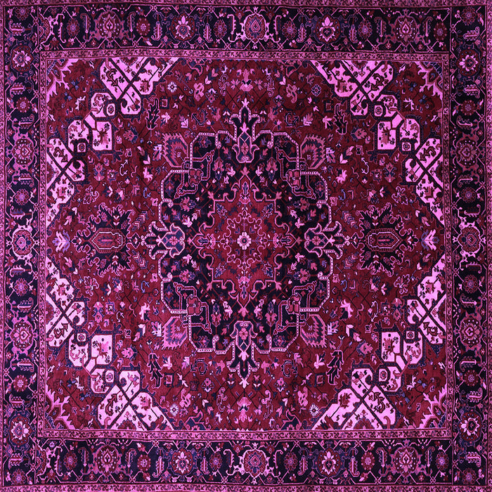 Square Machine Washable Persian Purple Traditional Area Rugs, wshtr1573pur