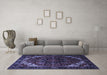 Machine Washable Persian Blue Traditional Rug in a Living Room, wshtr1573blu