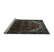 Sideview of Machine Washable Persian Light Blue Traditional Rug, wshtr1573lblu