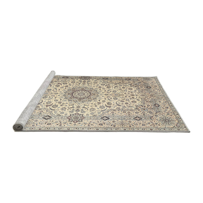 Sideview of Machine Washable Traditional Vanilla Gold Rug, wshtr1574