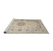 Sideview of Machine Washable Traditional Vanilla Gold Rug, wshtr1574