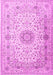 Medallion Pink Traditional Rug, tr1574pnk