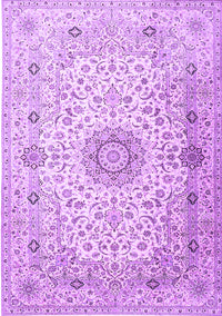 Medallion Purple Traditional Rug, tr1574pur