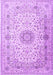 Medallion Purple Traditional Rug, tr1574pur