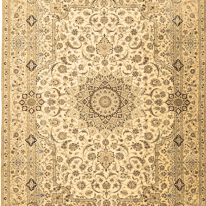 Machine Washable Medallion Brown Traditional Rug, wshtr1574brn