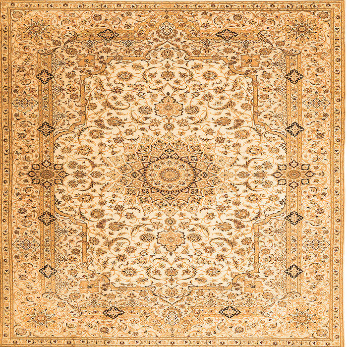 Serging Thickness of Medallion Orange Traditional Rug, tr1574org